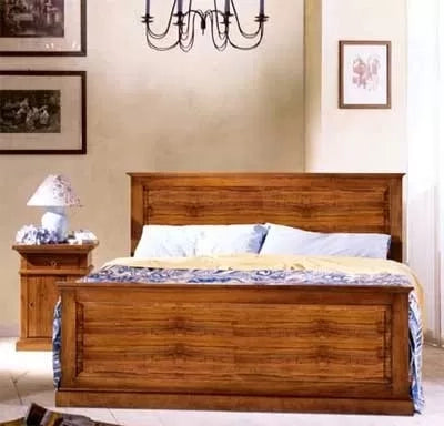Letto matrimoniale classico legno tinta noce  173x110x209 (6131) - Mobili 2G