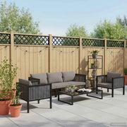 Set Divani da Giardino 6 pz con Cuscini in Polyrattan Antracite 49407