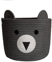 Cassa di Stoccaggio per Giocattoli Bambini - Decorativa e Funzionale - 1 pezzo - Grigio - Cotone - 28 x 28 x 24 cm