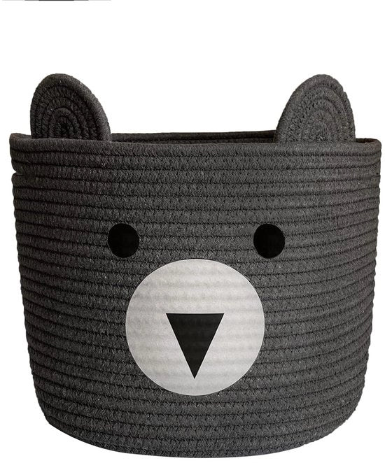 Cassa di Stoccaggio per Giocattoli Bambini - Decorativa e Funzionale - 1 pezzo - Grigio - Cotone - 28 x 28 x 24 cm
