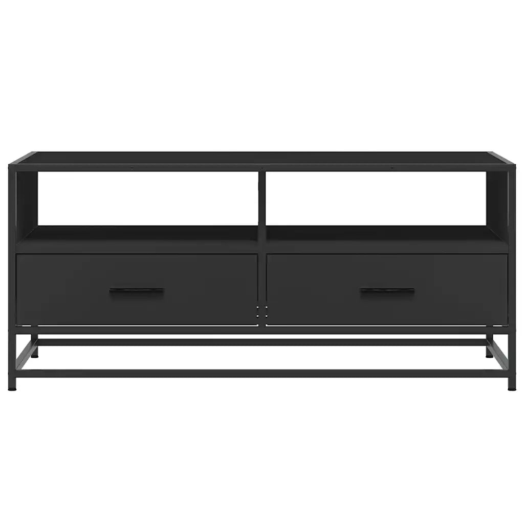 Tavolino salotto | Tavolino da caff¨¨ | Tavolino da Soggiorno Nero 100x50x45 cm Legno Multistrato e Metallo