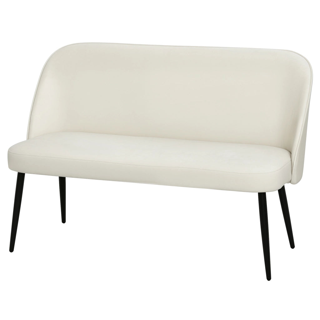 Divano 2 posti ¨C zephmum ¨C tessuto beige con gambe in legno e metallo