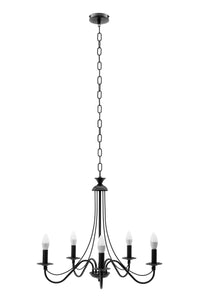 Lampada Da Soffitto Pensile Rustica APP647-5CP Nera