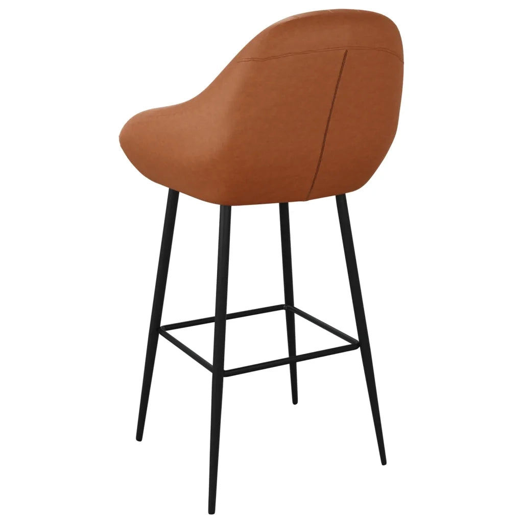 Sgabelli da Bar 2 pz Marrone Chiaro in Similpelle 338701