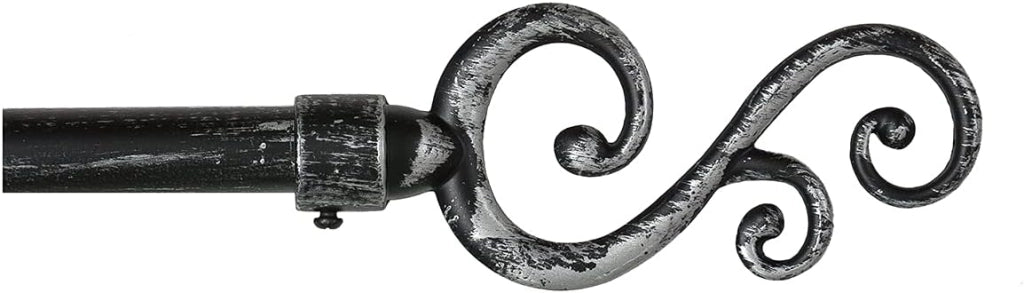 Bastone Tenda Ferro Estendibile 120-210 Asta Scorritenda modello Spirale Argento