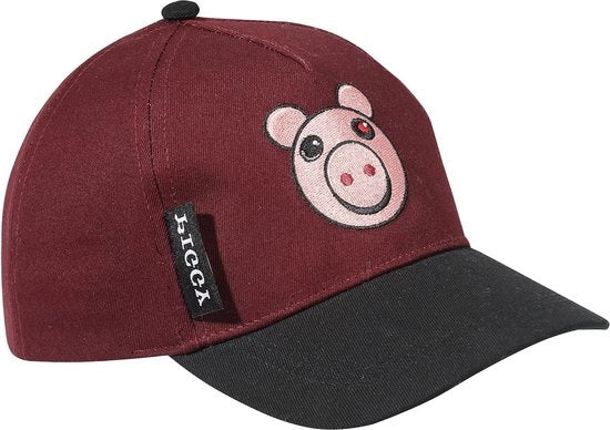 Bambini Burgund Nero Piggy Facce Baseball pet - Acquisto Ufficiale - Adattabile - Unisex