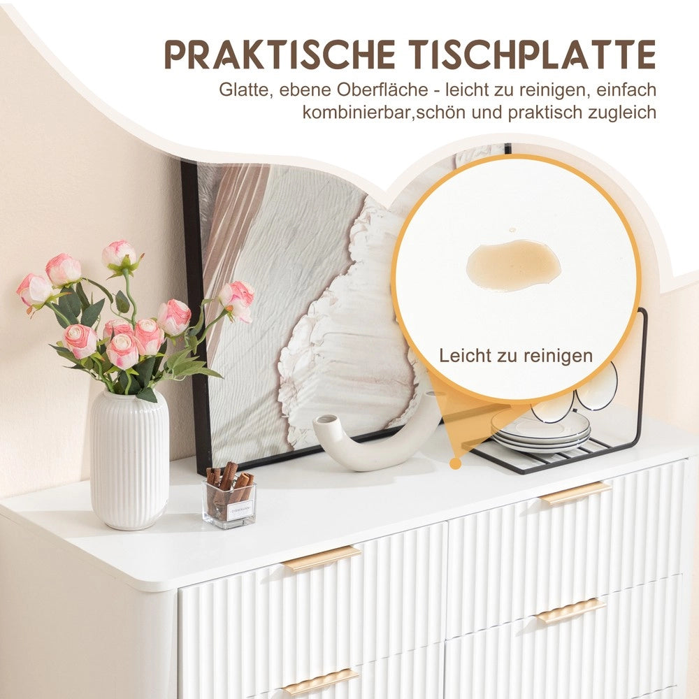 Cassettiera 6 Cassetti ¨C MINIMAL ¨C Bianco MDF Metallo Maniglie Soggiorno Ingresso