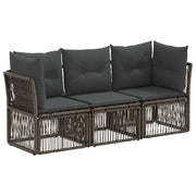 Set Divano da Giardino 3 pcs Grigio polyrattan 3434123