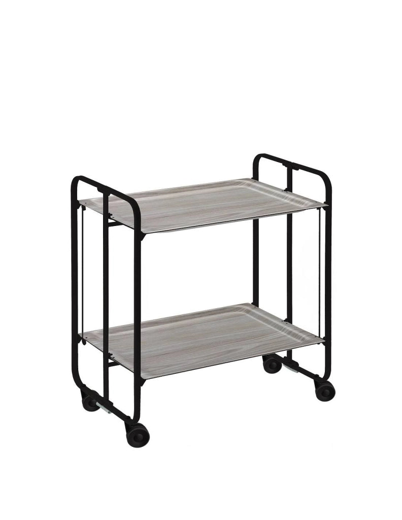 Carrello da cucina pieghevole nero con ruote BAUHAUS 2 ripiani