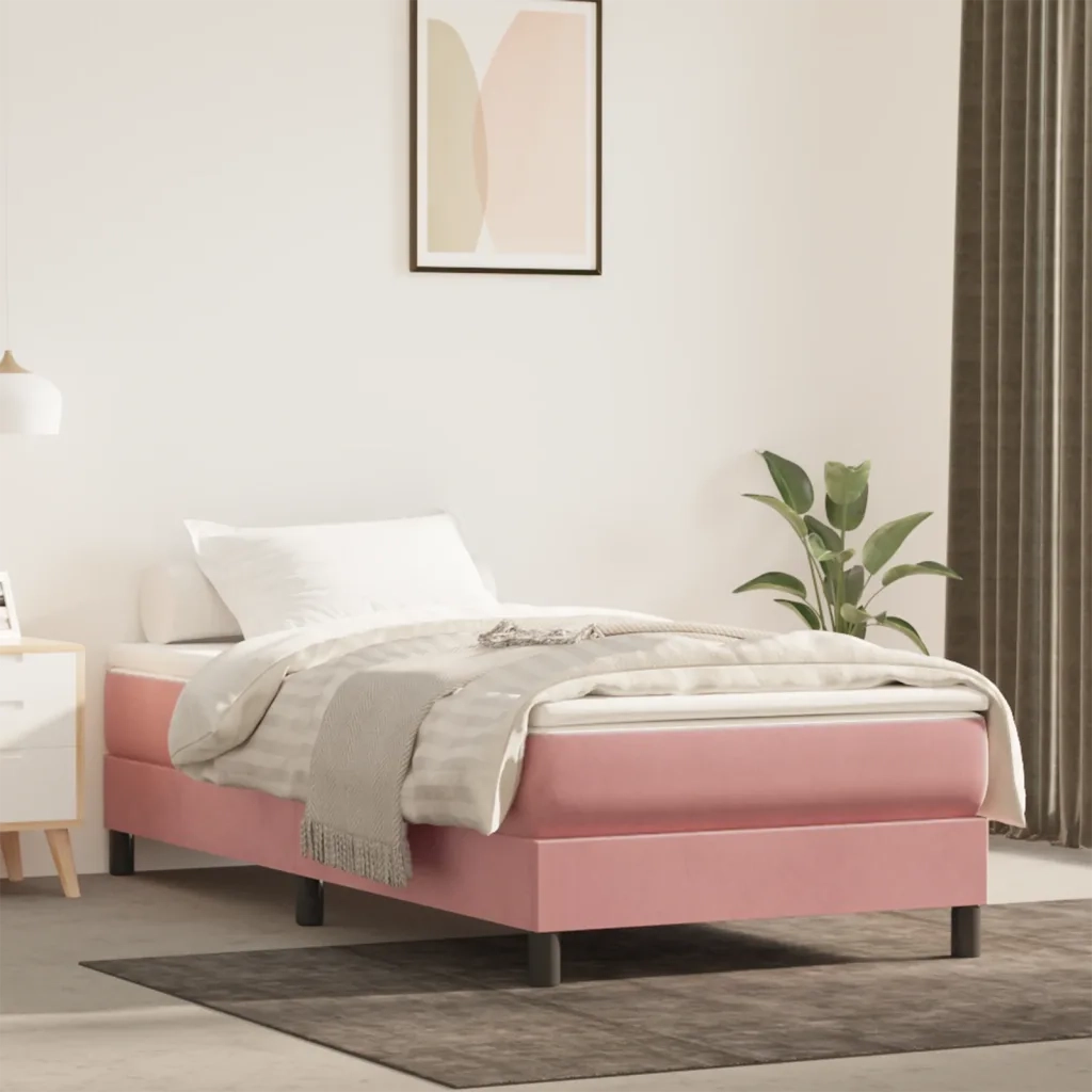 Materasso a Molle Insacchettate Rigidità Media Rosa 120x190x20 cm in Velluto 4007159