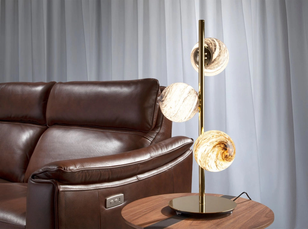 Lampada da tavolo in acciaio inox