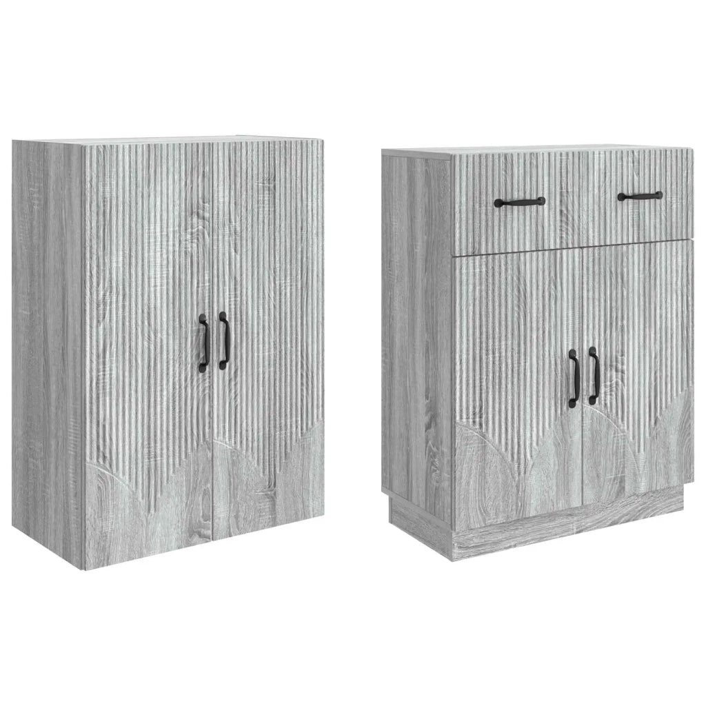 Set di armadi 2 pcs Sonoma grigio Legno ingegnerizzato