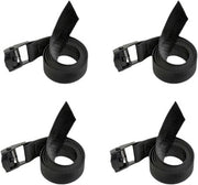 4 pezzi di corda di sostegno in poliestere da 50 cm con cinturino nero e chiusura in acciaio inossidabile per biciclette, borse e trolley