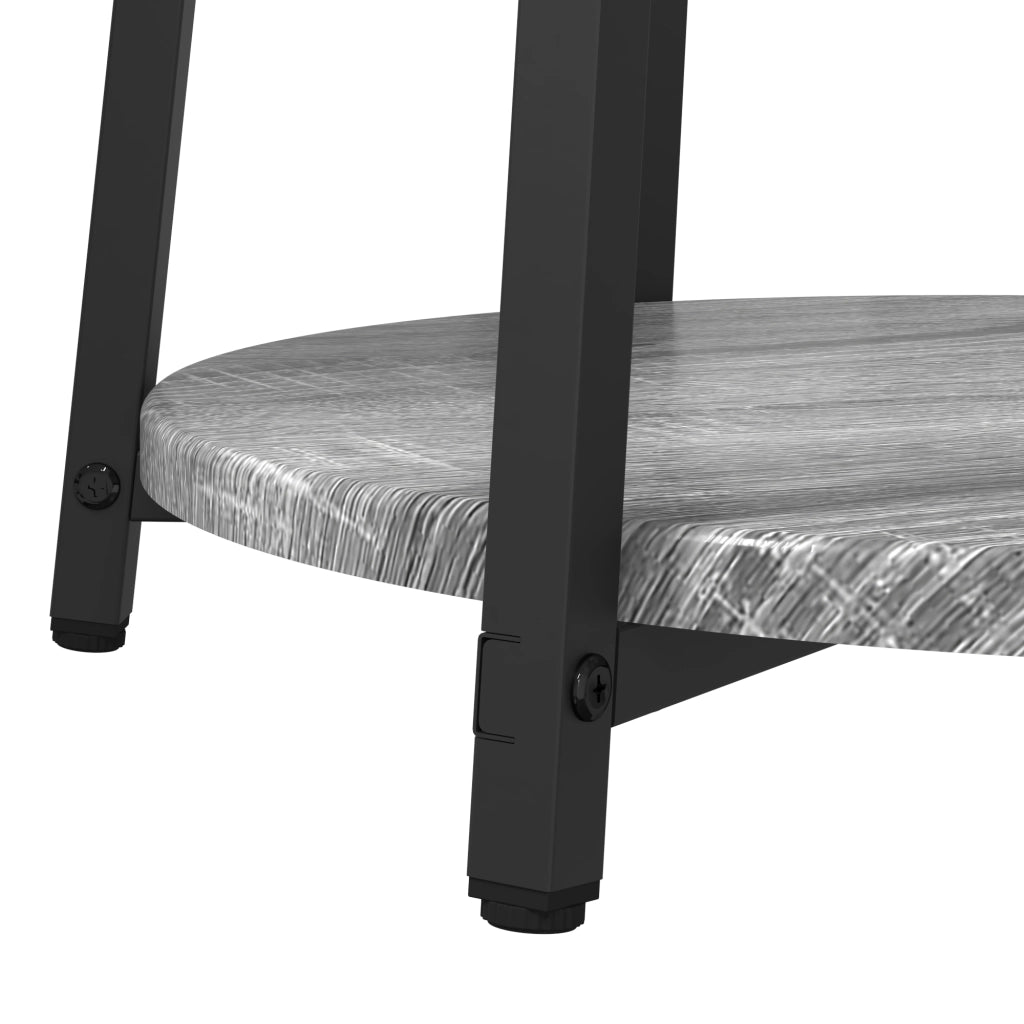 Tavolino  2 pz Grigio Sonoma in Legno Ingegnerizzato e Metallo
