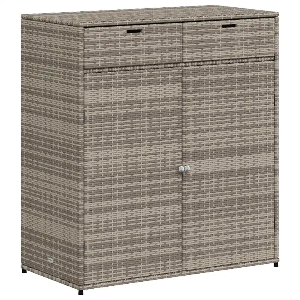 Armadietto Portaoggetti Giardino Grigio 105x55x113cm Polyrattancod mxl 86548