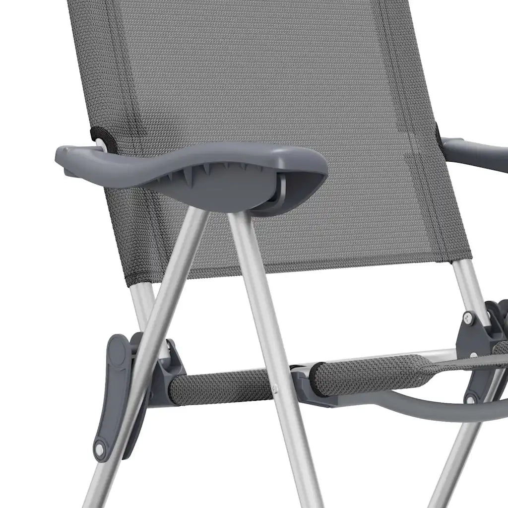 Sedie Pieghevoli da Campeggio 4 pz Grigio in Alluminio 44307