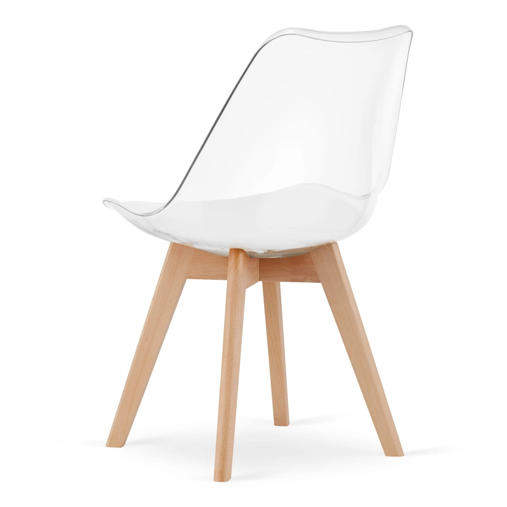 Sedia VALORA RIXK - Trasparente con gambe naturali x 2
