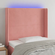 Testiera a LED rosa 83x16x118/128 cm in Velluto 3123803