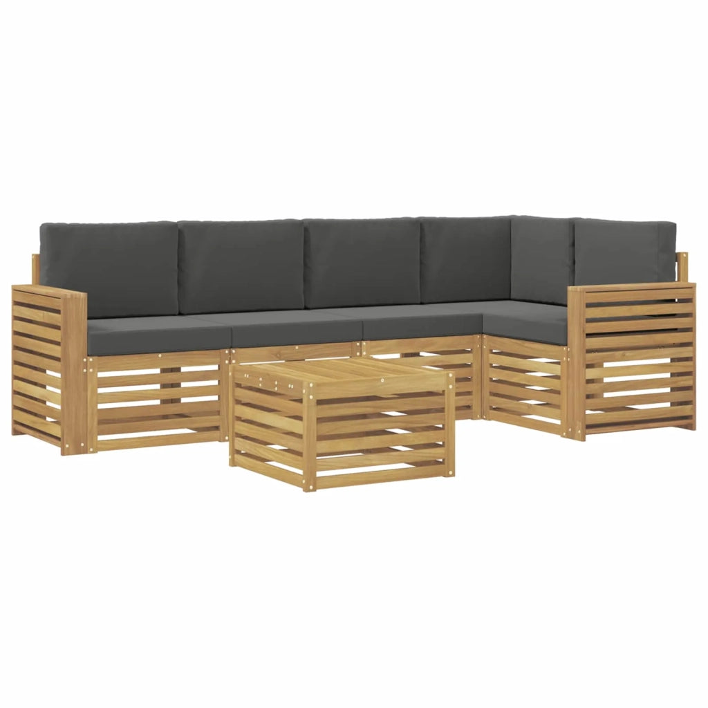 Set di divani da esterno 6 pcs Bianco e Antracite 3391882