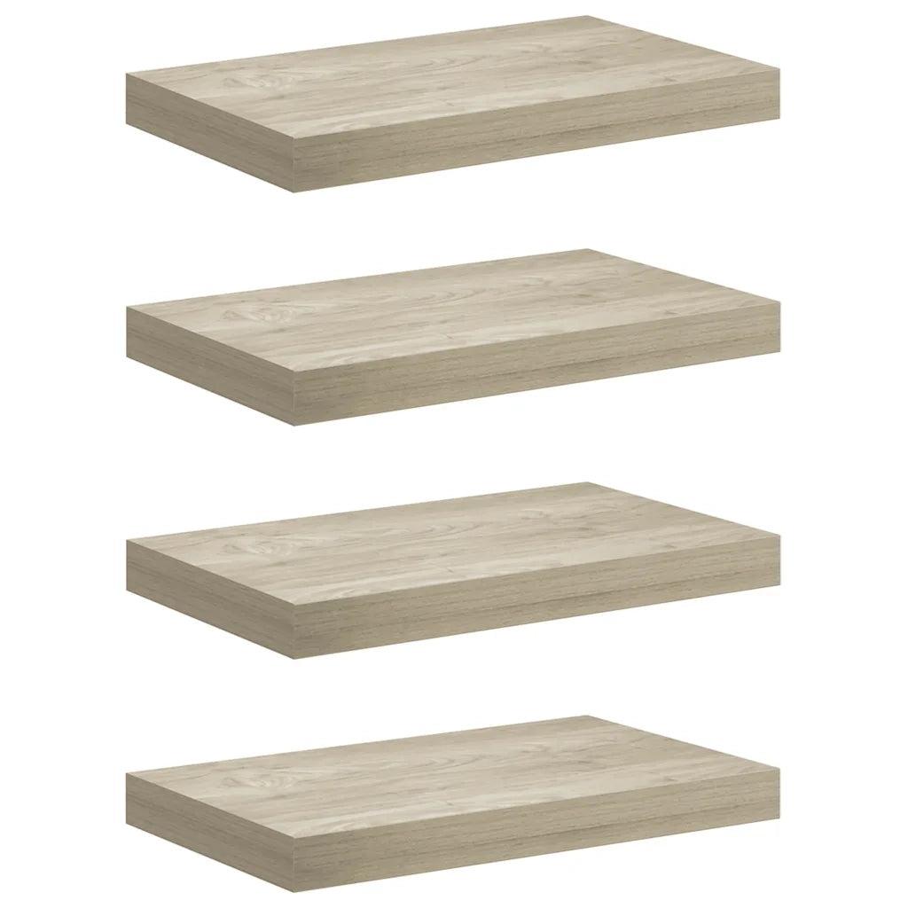 Scaffali a Parete 4 pz Rovere 40x23x3,8 cm in MDF 323870