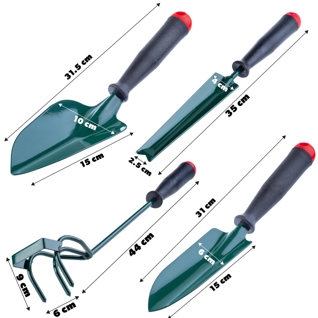 Set di attrezzi da giardino KADAX 4 in 1: pala, taglierino, smuovere il terreno