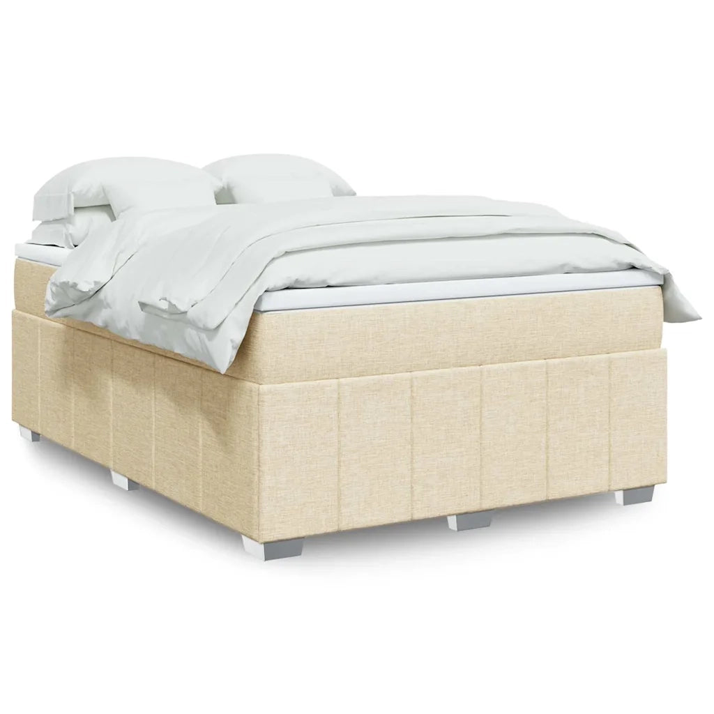 Giroletto a Molle con Materasso Crema 140x19 cm in Tessuto 3285475