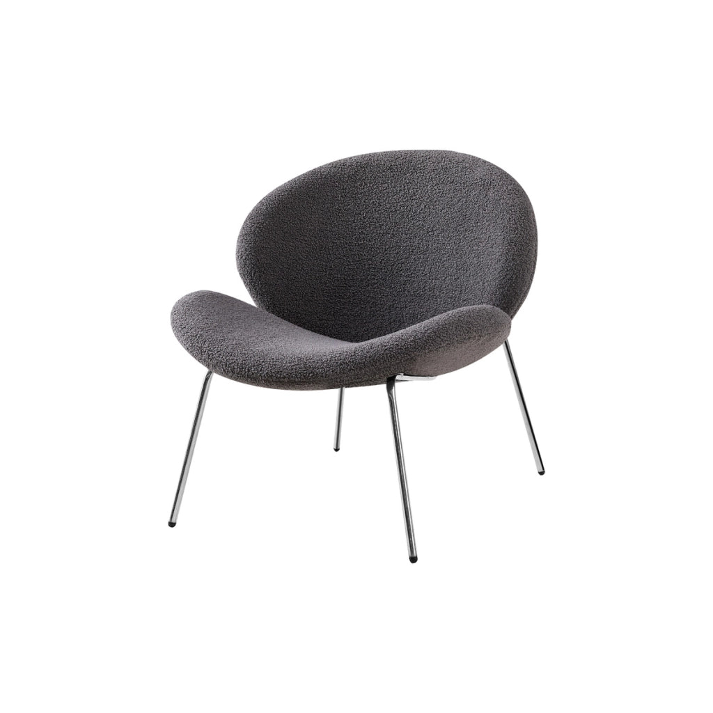 Set di 2 Poltrone Jaden in Tessuto Boucle' Grigio