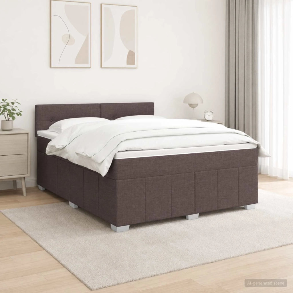 Letto box spring con materasso Marrone Scuro 160 x 200 cm 3452715