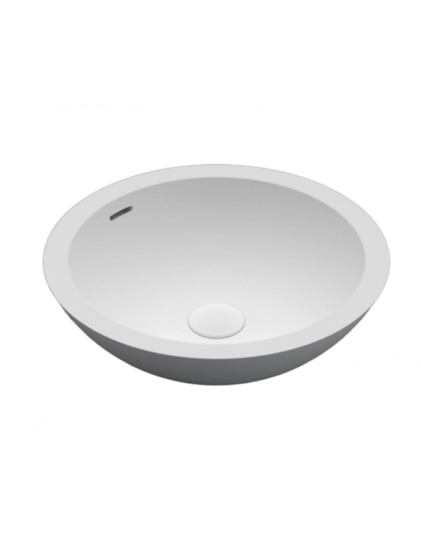 Lavabo da appoggio bianco opaco AVELLA ROUND RIHO 42x42 cm solid surface