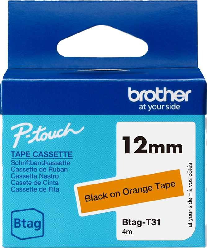 Brother BTAG-T31 nastro per etichettatrice Nero su arancione