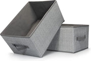 Set di contenitori di archiviazione grandi, confezione da 2, contenitori di archiviazione pratici per la conservazione, 38 x 26 x 20 cm, organizzatore pieghevole, contenitori di archiviazione in grigio-beige.