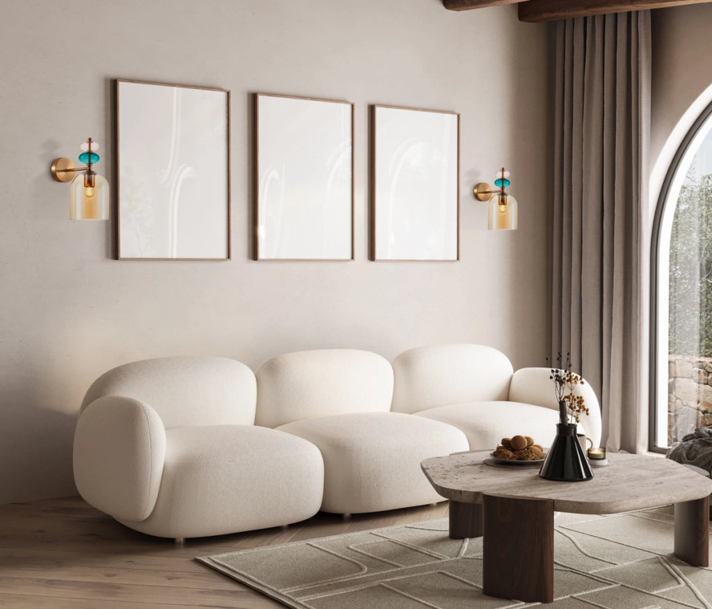 Applique Italux Busco vetro multicolore 1 luce E27 34cm