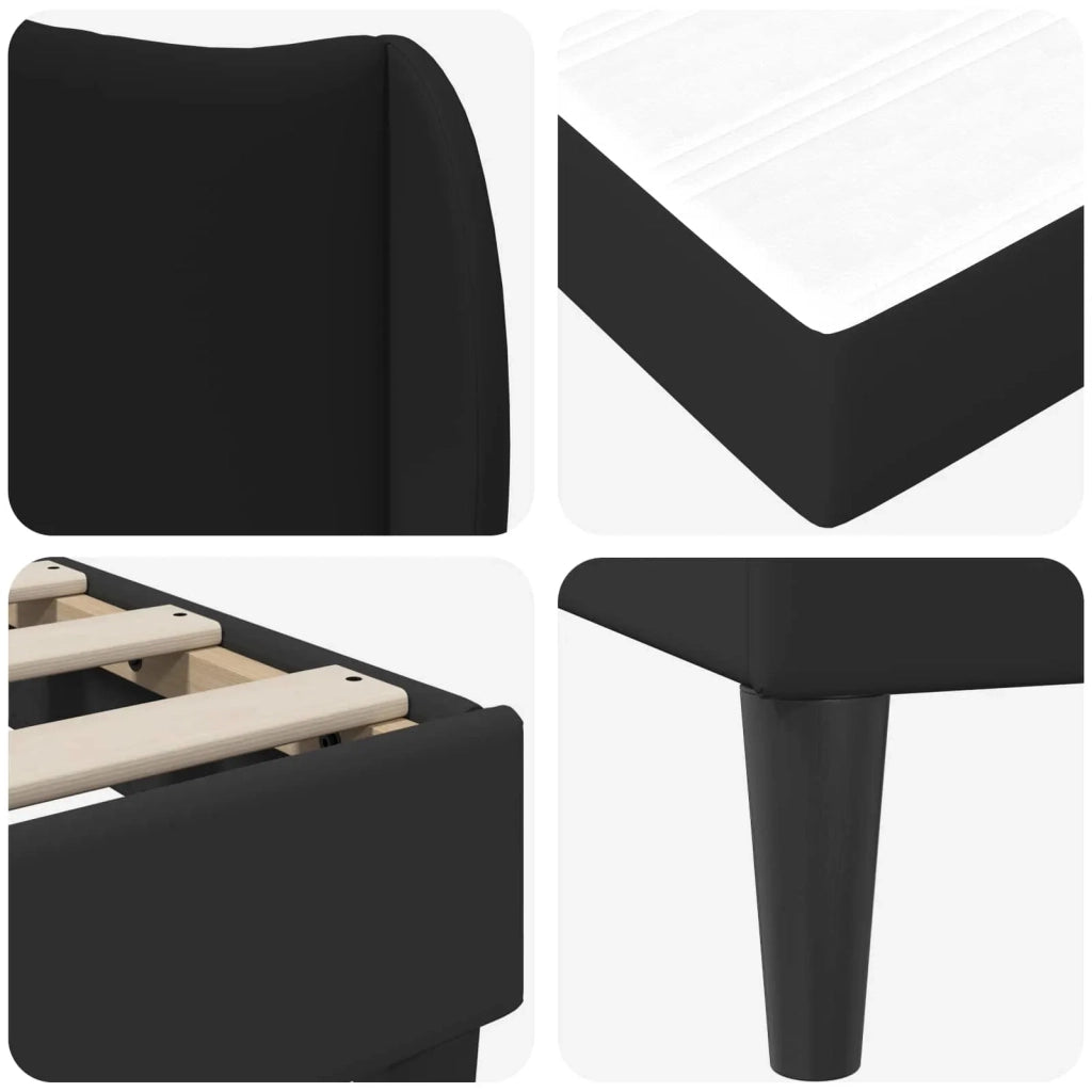 Struttura del letto con testiera Nero 120 x 200 cm Similpelle