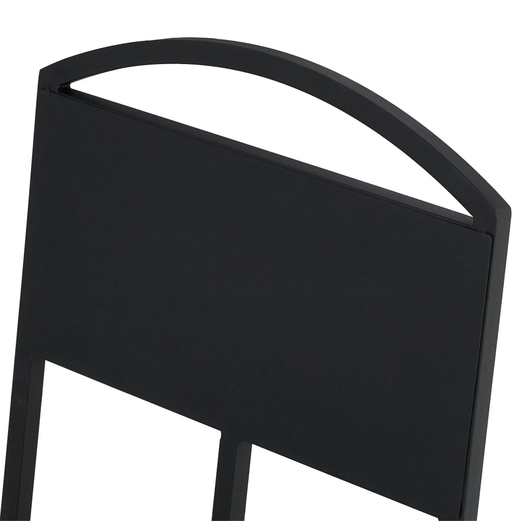 Pratico cesto portalegna pieghevole per camino 45 x 35 x 30 cm in metallo nero opaco 13_0014711
