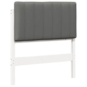 Testiera | Testata imbottita Bianco e grigio chiaro 75 cm Pino massello