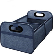 Organizzatore di bagagliaio pieghevole, organizzatore di bagagliaio robusto con compartimenti, scatola di stivaggio per l'auto, adatto per SUV e sedan. 32*23*47CM, Blu marino