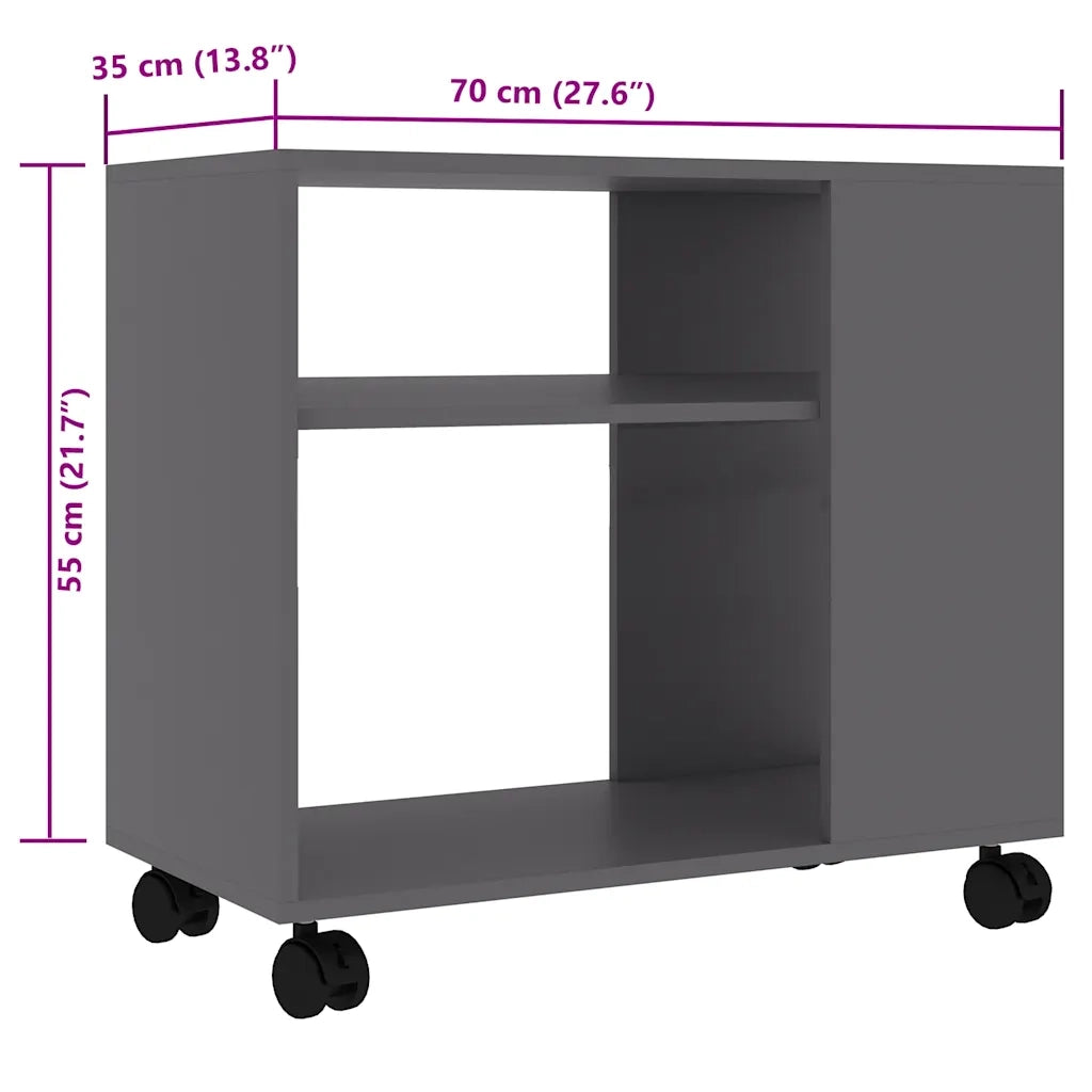 Tavolino da Salotto Grigio 70x35x55 cm in Legno Multistrato cod mxl 11873