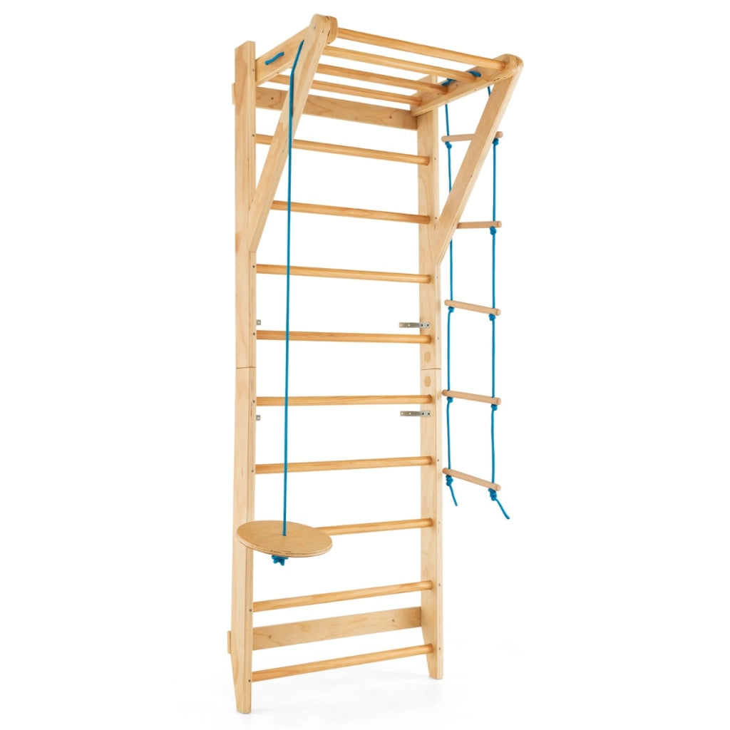 Scala a parete in legno svedese con 13 barre strategiche-Set di scala ginnica a parete capacit¨¤ di 100kg