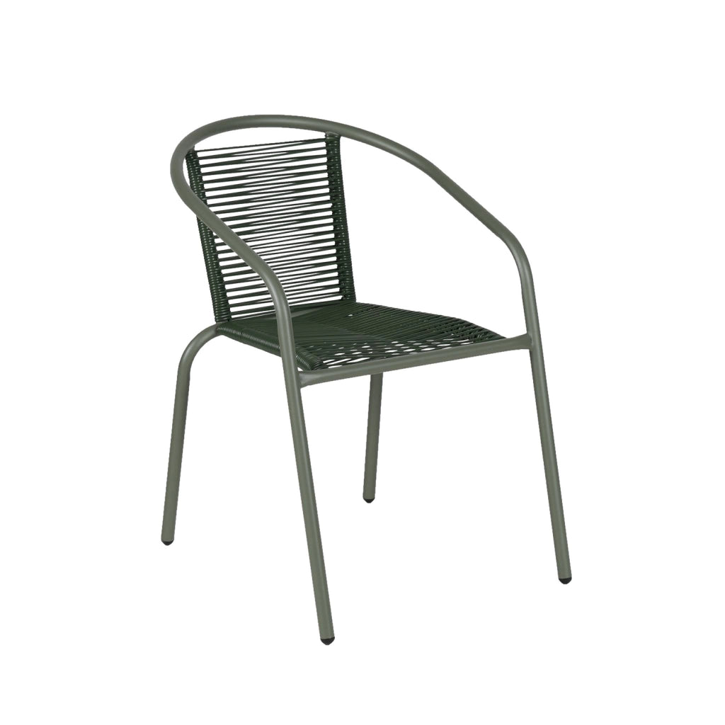 Set 4 poltrone da giardino in resina naturale, verde kaki