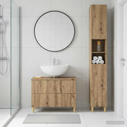 Set di Armadi da Bagno da 2 Pezzi DELFT Rovere Artigianale 3417548