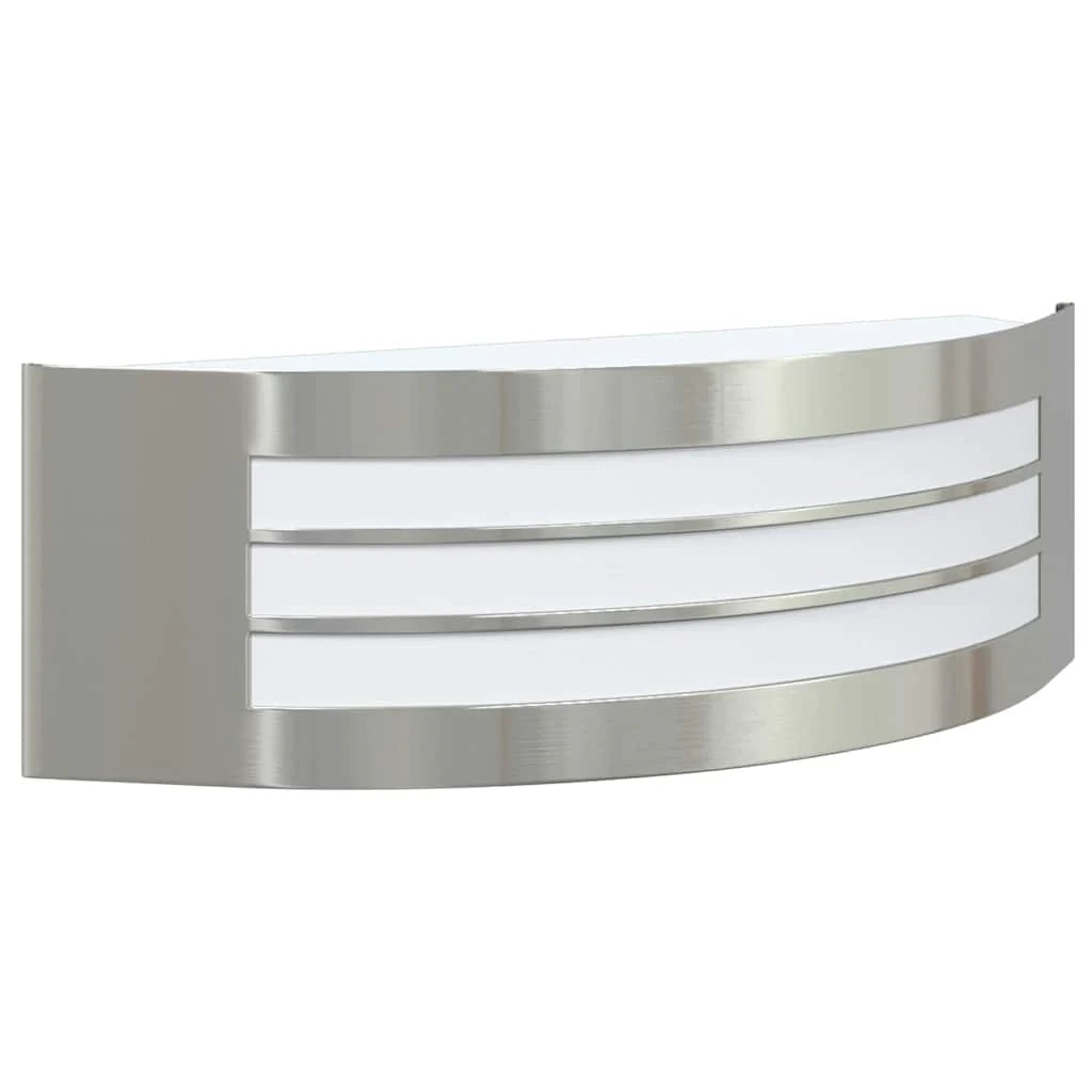 Applique da esterno dal design minimalista 32 x 10 x 10 cm illuminazione durevole acciaio inossidabile argento 02_0056523