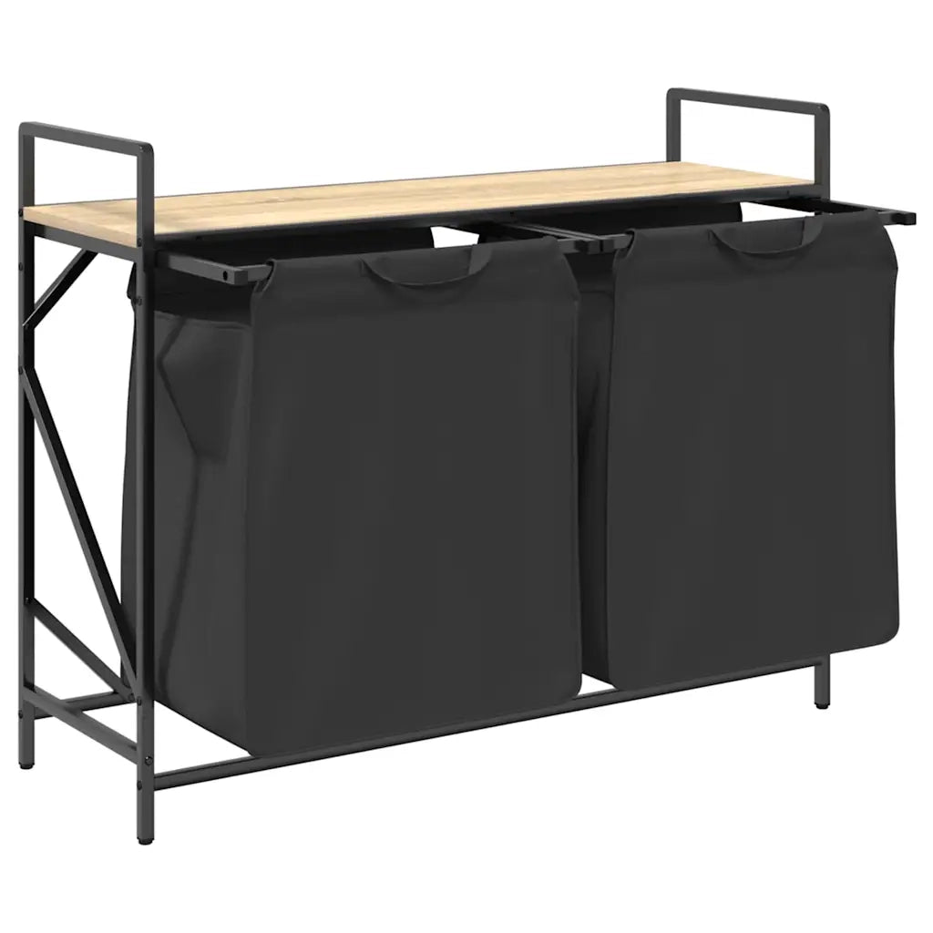 Cesto della Biancheria 2 Scomparti con Ripiano Rovere Sonoma CFW3502620