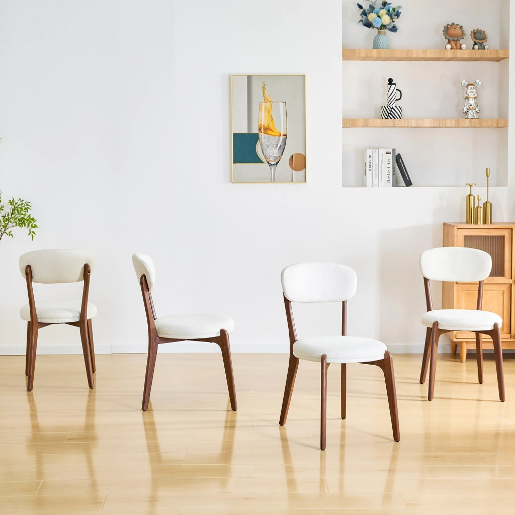 Set 4 Sedie da Pranzo Imbottite in Tessuto ¨C MINIMAL ¨C Stile Moderno, Grigio
