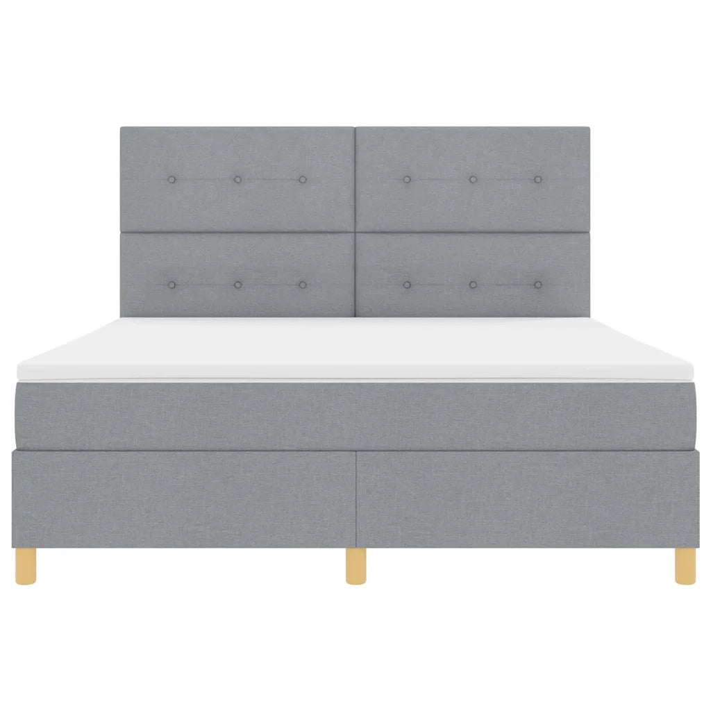 Letto a Sorgente LED Grigio chiaro 180 x 200 cm Tessuto 3343117