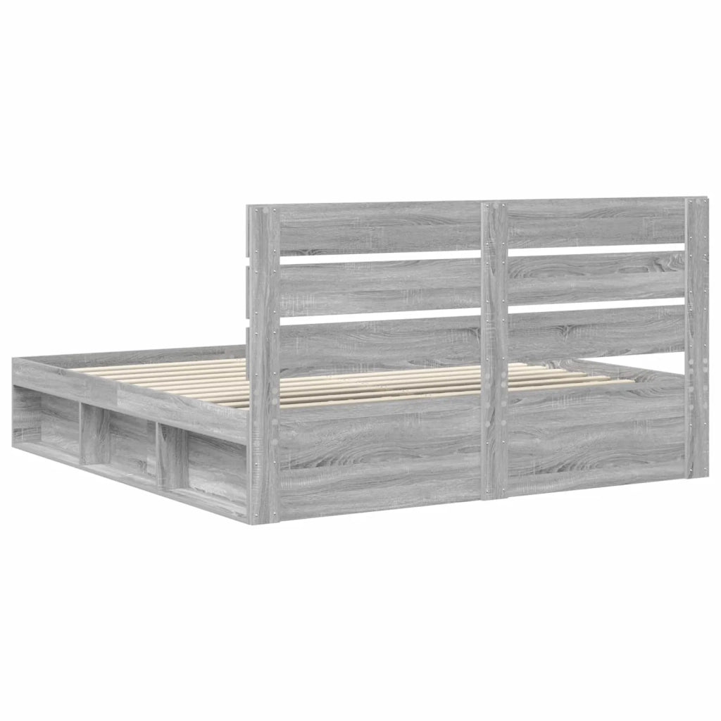 Struttura del letto Grigio Sonoma 200 x 200 cm Pino massello 3411709