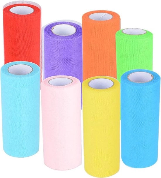 Tulle Decorativo a Tule a 8 Rolli in 8 Colori - 15 cm x 25 yard/rol