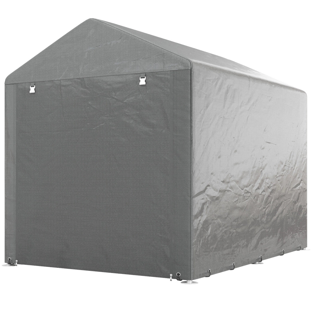Capanno Porta Attrezzi e Tenda Garage per Bici e Moto con Copertura Anti-UV, 1.6x2m, Grigio Chiaro