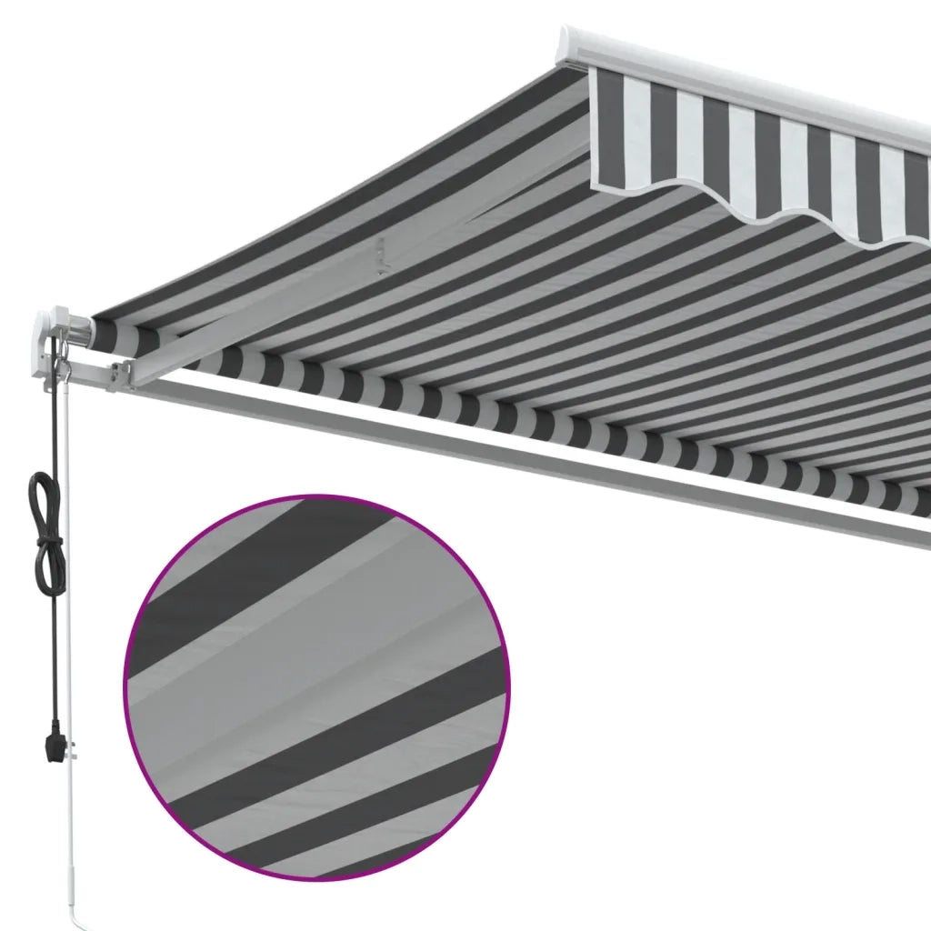 Tenda Sole Retrattile Automatica 600x350 cm Antracite e Bianco 3215806