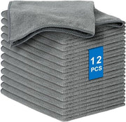 Set di 12 asciugamani in microfibra per la pulizia della cucina, dimensioni 32x32 cm, alta assorbimento, set di asciugamani per la cucina senza plastica, riutilizzabili.