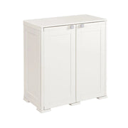 ARMADIO BASSO 79X43X85.5 CM 2 ANTE PANNA – MOBILE COMPATTO SALVASPAZIO PER LAVANDERIA E INGRESSO